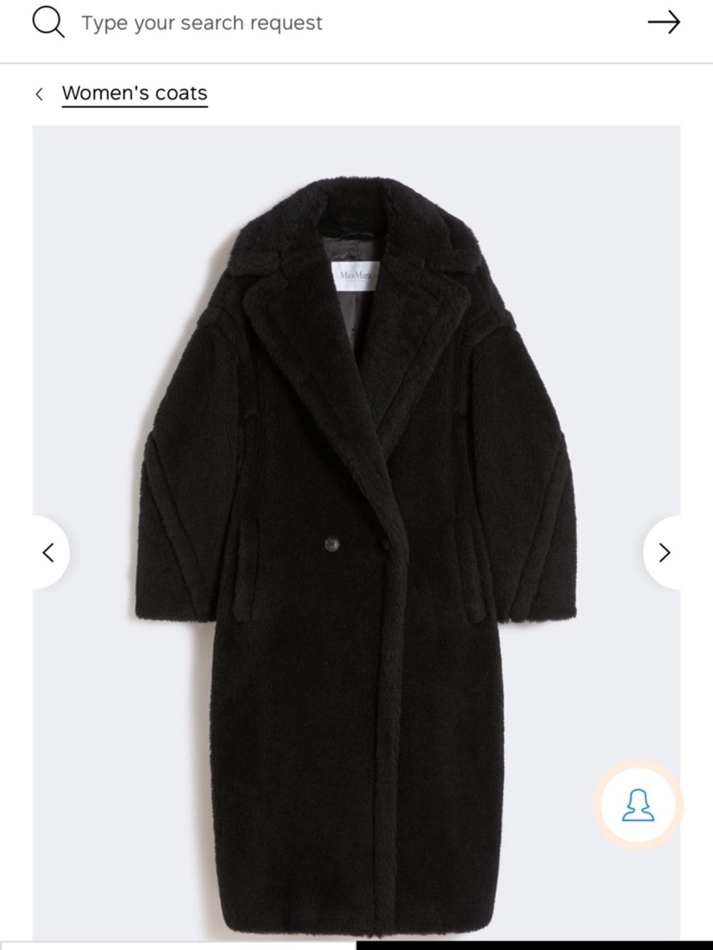 Max Mara Teddy Bear Icon Coat in alpaca and wool - Black with garment bag